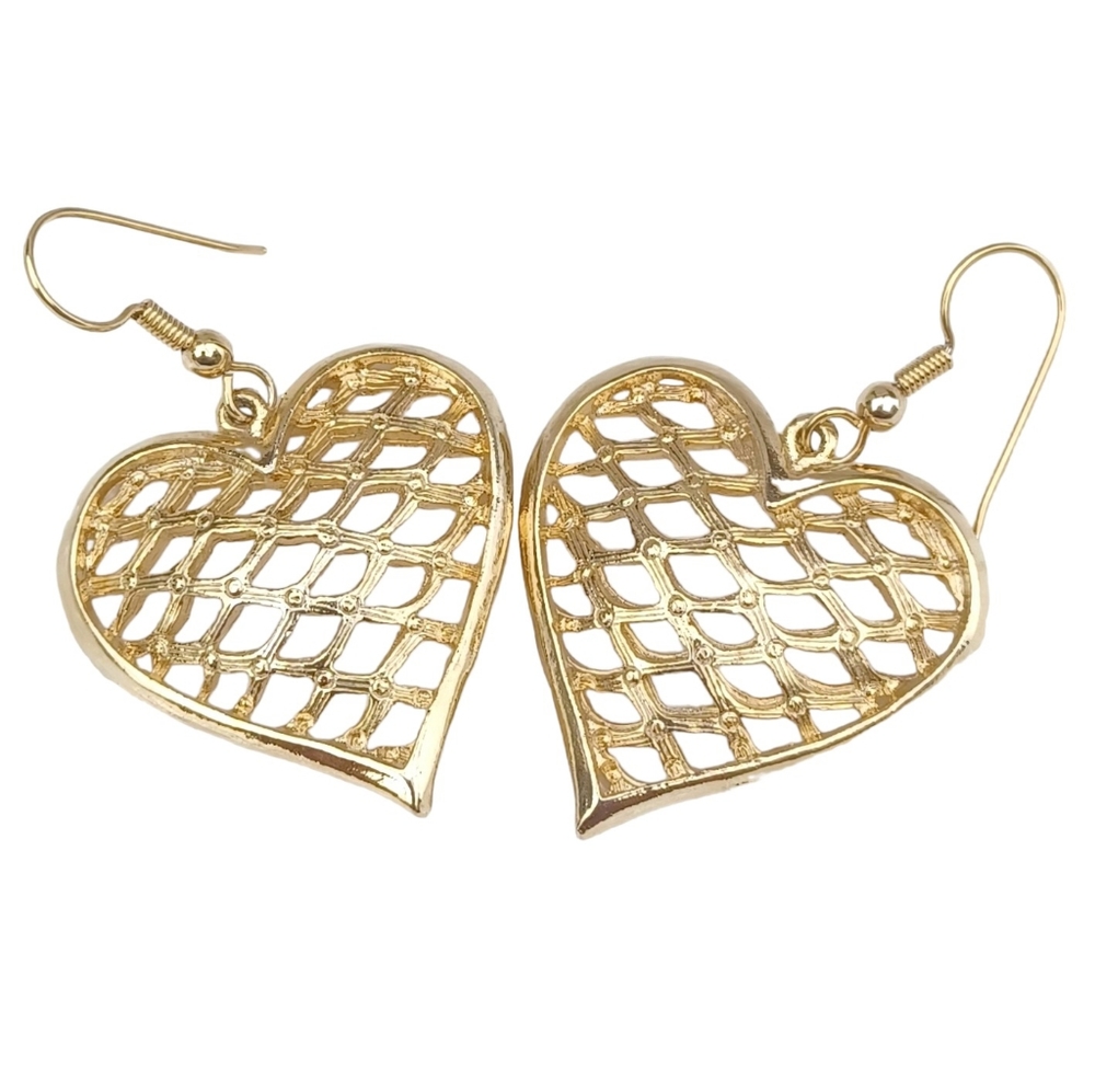Gold Heart Earrings - Picture 10 of 10